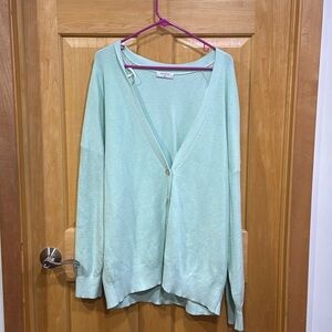 Babaton mint green button up cardigan size XL